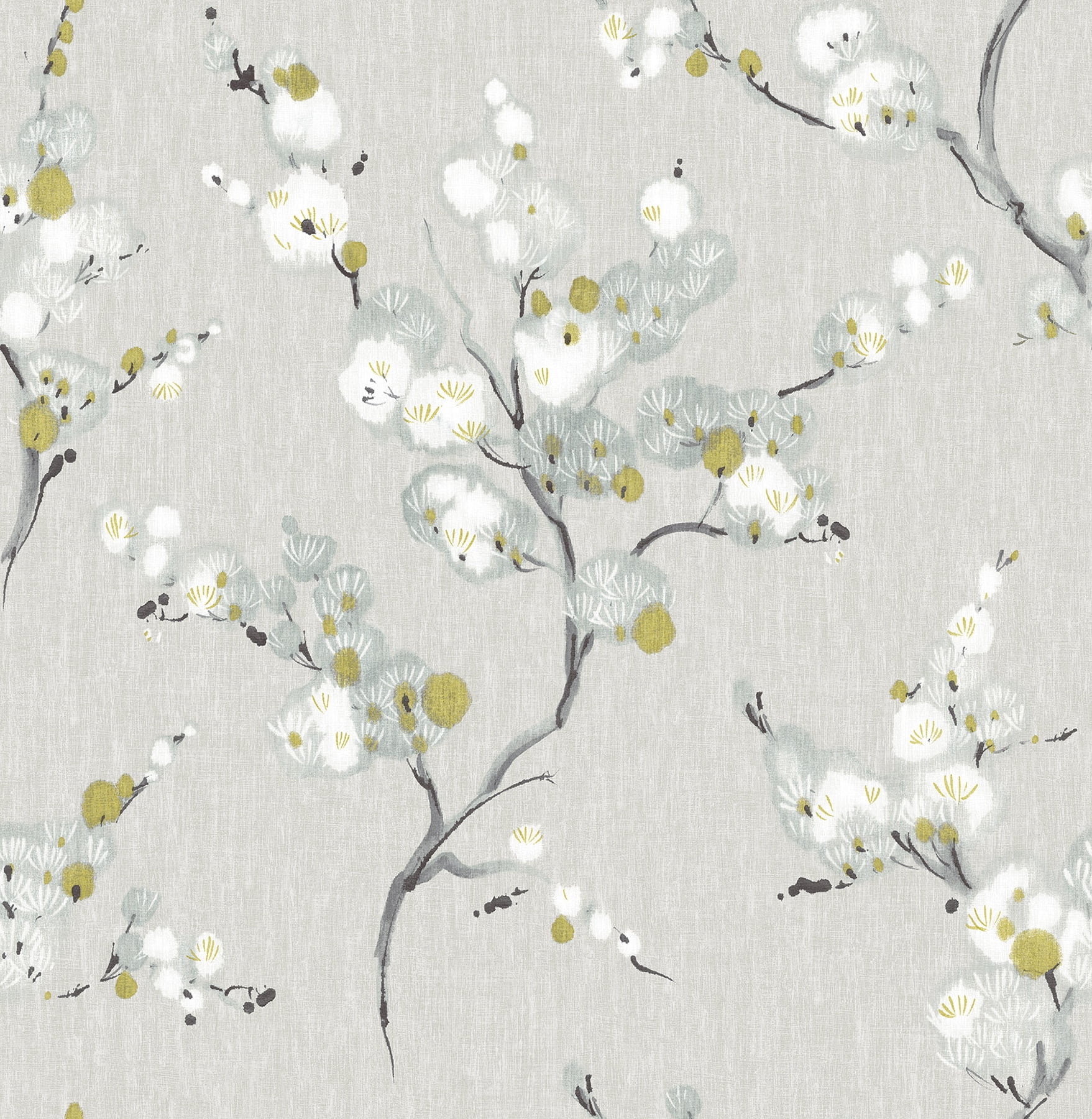 NuWallpaper Grey Mirei Vinyl Peel And Stick Wallpaper, 216-in by 20.5-in, 30.75 Sq. ft. 1 count
