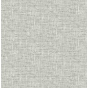 NuWallpaper Grey Poplin Texture Vinyl Peel And Stick Wallpaper, 216-in by 20.5-in, 30.75 sq. ft.