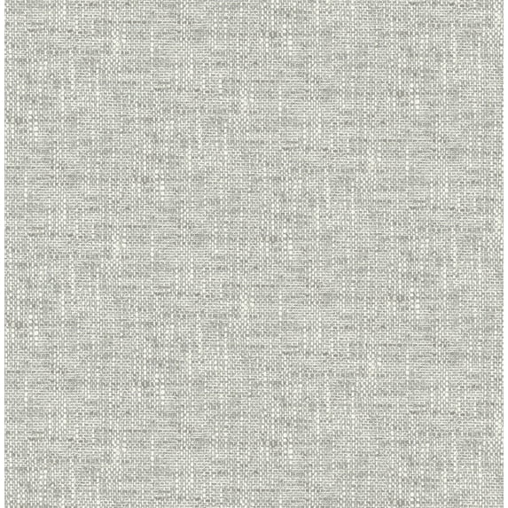 NuWallpaper Grey Poplin Texture Vinyl Peel And Stick Wallpaper, 216-in by 20.5-in, 30.75 sq. ft.
