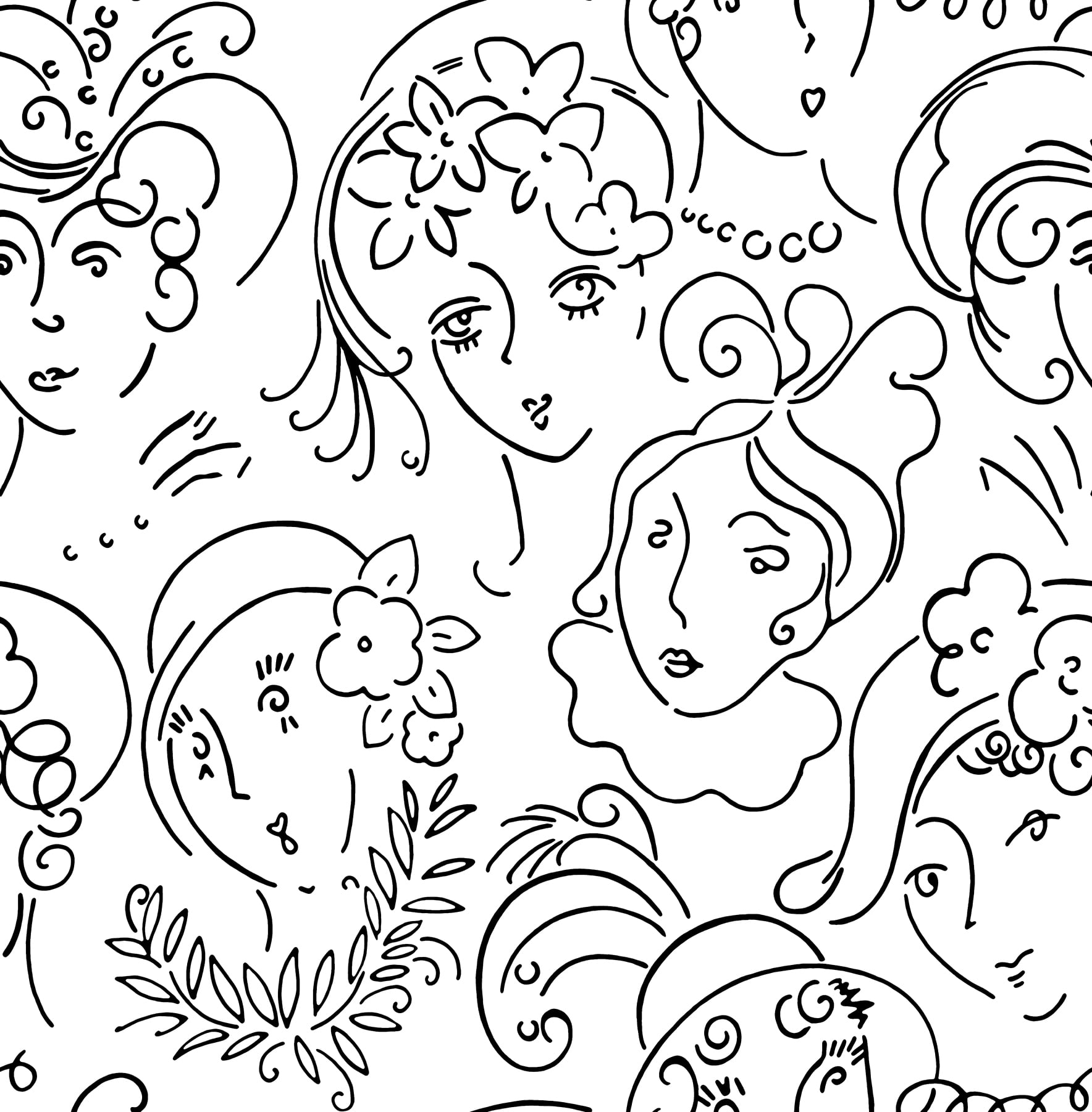 NuWallpaper Lovely Ladies Who Lunch Black Novelty Peel & Stick