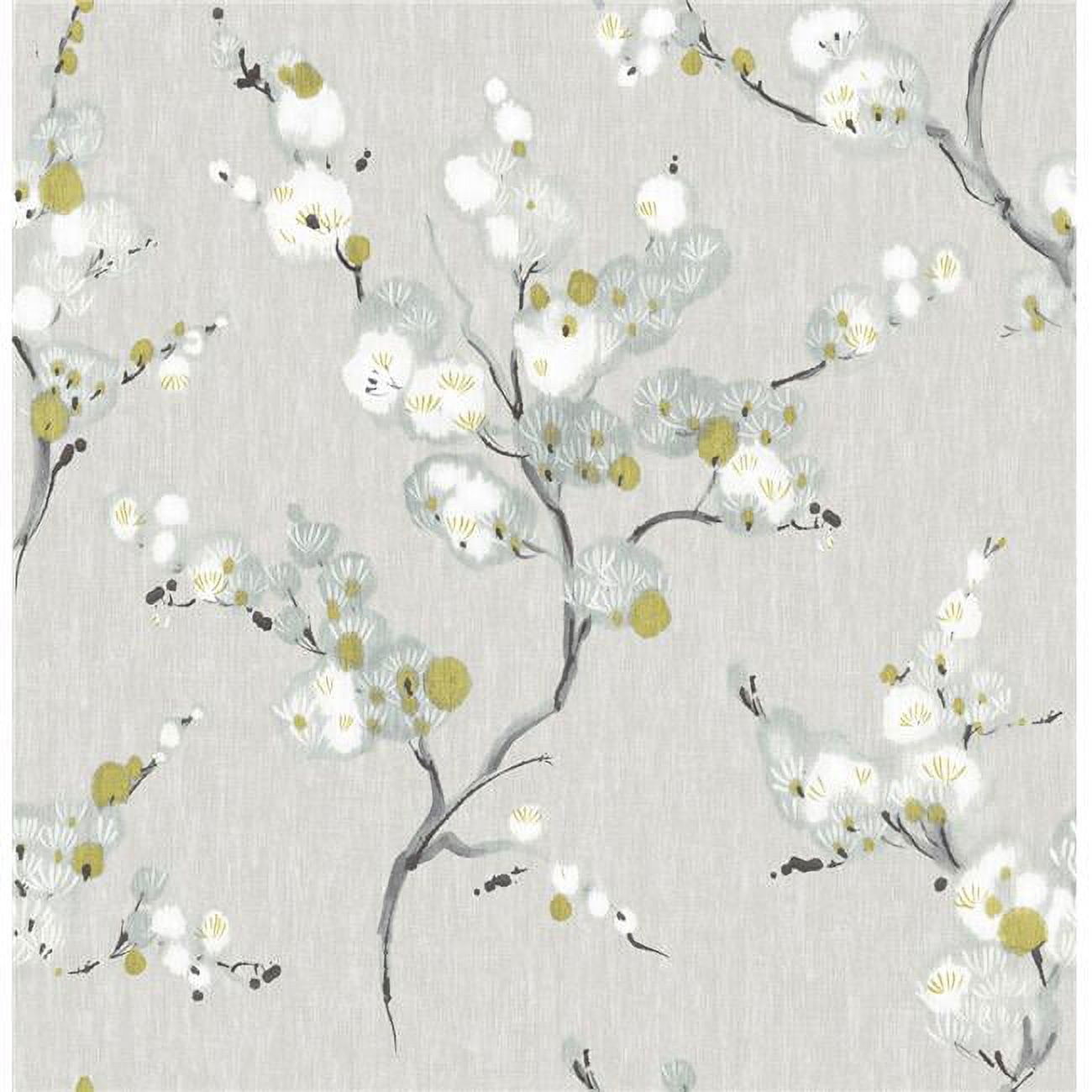 Mirei Grey Floral Peel & Stick Vinyl Wallpaper