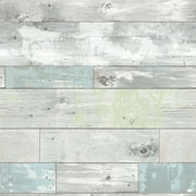 NuWallpaper Multicolor Beachwood Vinyl Peel And Stick Wallpaper, 216-in by 20.5-in, 30.75 sq. ft.