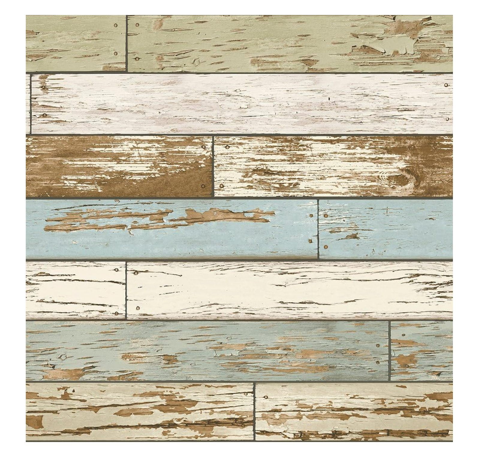 NuWallpaper NU2188 Old Salem Vintage Wood Peel & Stick Wallpaper, Blue