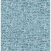 NuWallpaper Navy Poplin Texture Raised Ink Vinyl Peel And Stick Wallpaper, 216-in by 20.5-in, 30.75 sq. ft.