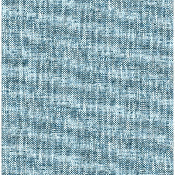 NuWallpaper Navy Poplin Texture Raised Ink Vinyl Peel And Stick Wallpaper, 216-in by 20.5-in, 30.75 sq. ft.