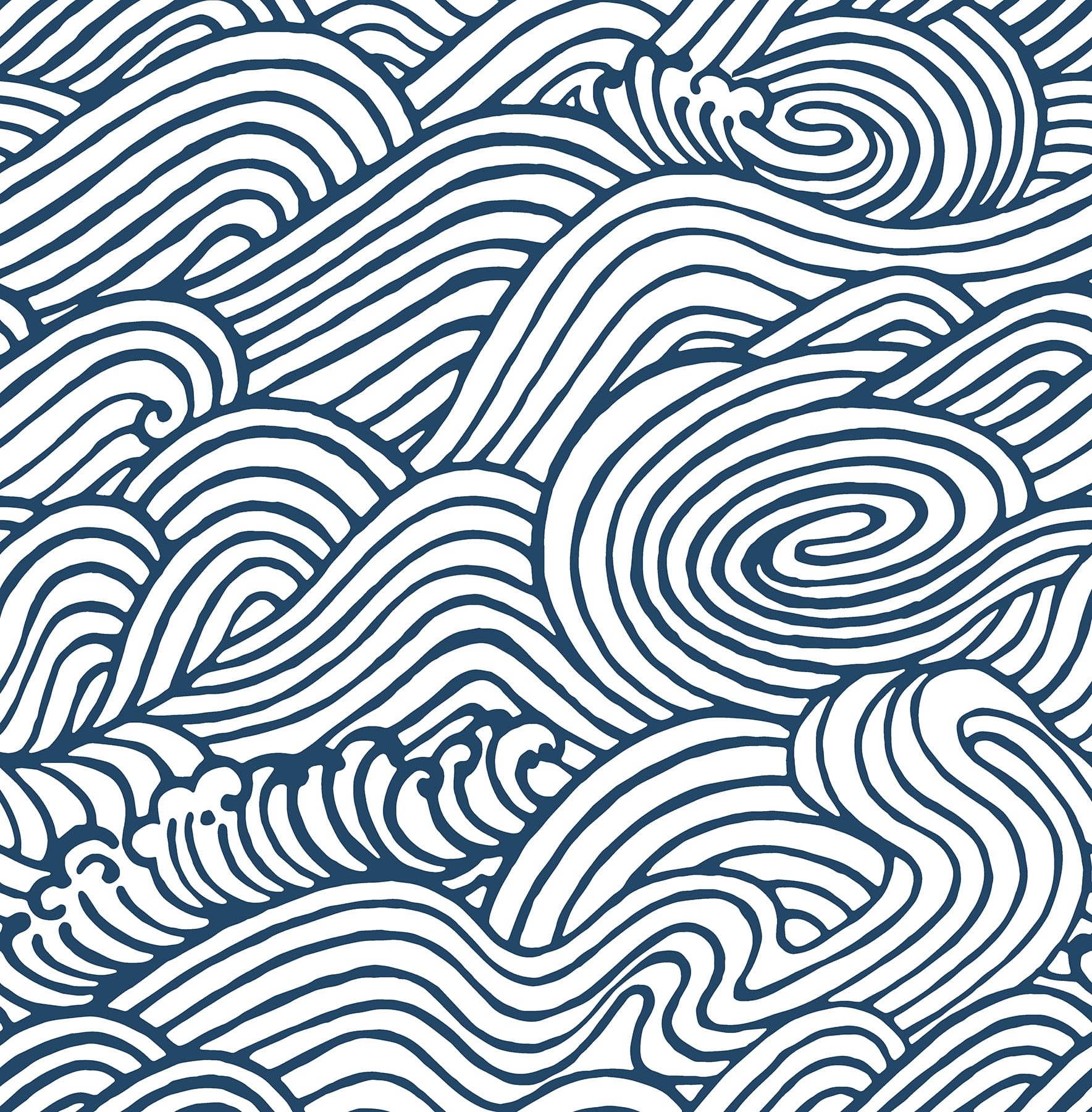新品papier City swimmer/navy NuWallpaper Navy Saybrook Vinyl Peel And Stick Wallpaper, 216-in