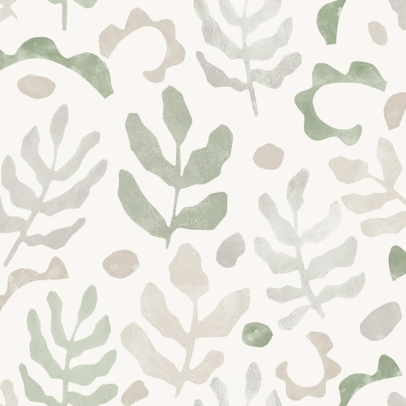 NuWallpaper Neutral Green Mira Peel & Stick Wallpaper