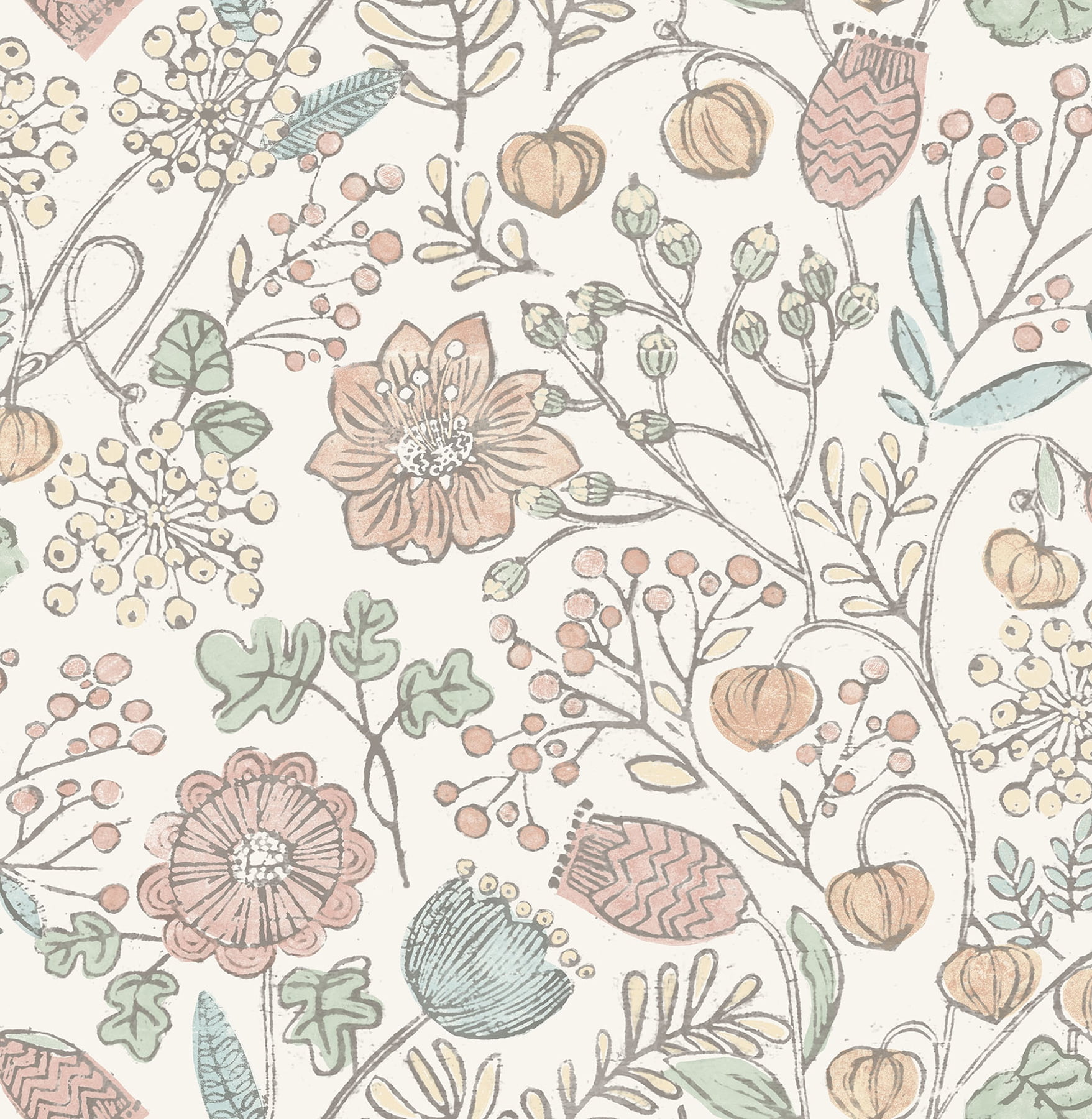 NuWallpaper Pastel Southern Trail Vinyl Peel And Stick Wallpaper, 216-in by 20.5-in, 30.75 sq. ft.
