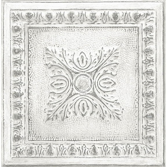 NuWallpaper Reclaimed Tin Vinyl Peel And Stick Wallpaper, 216-in by 20.5-in, 30.75 sq. ft.