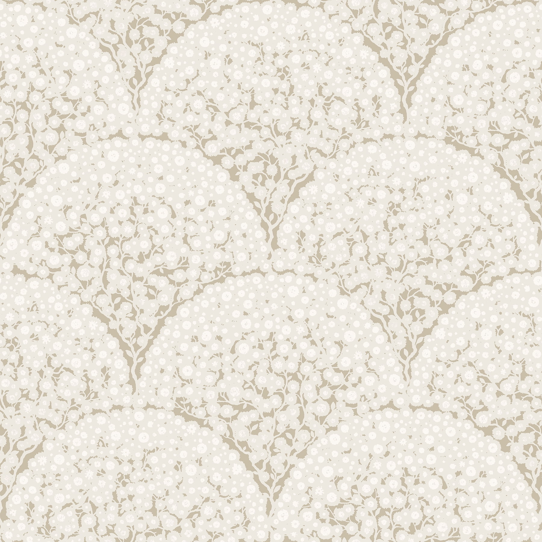 Rowan Taupe Self-Adhesive Botanical Wallpaper Roll