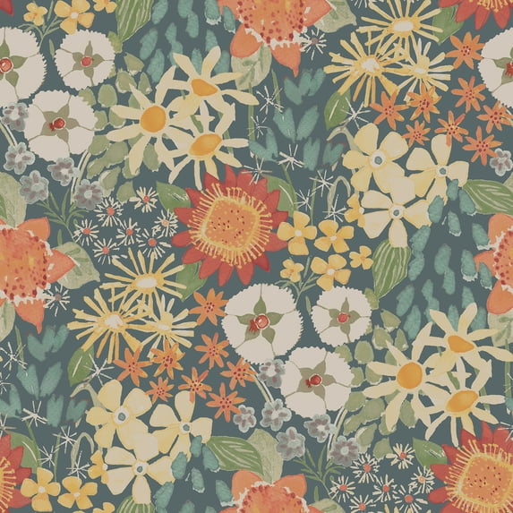 NuWallpaper Sadie Teal Peel & Stick Wallpaper