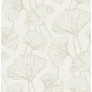 NuWallpaper Silver Hikarigaoka Vinyl Peel And Stick Wallpaper, 216-in by 20.5-in, 30.75 sq. ft.