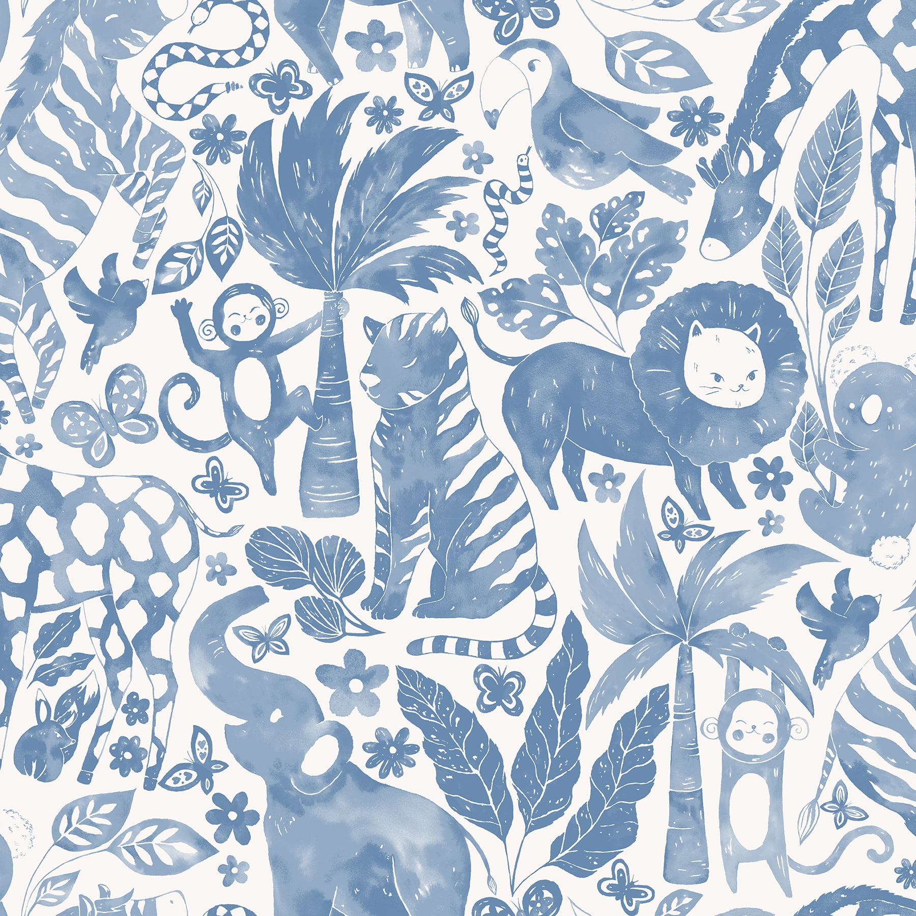 NuWallpaper Sweet Safari Blue Peel \u0026 Stick Wallpaper