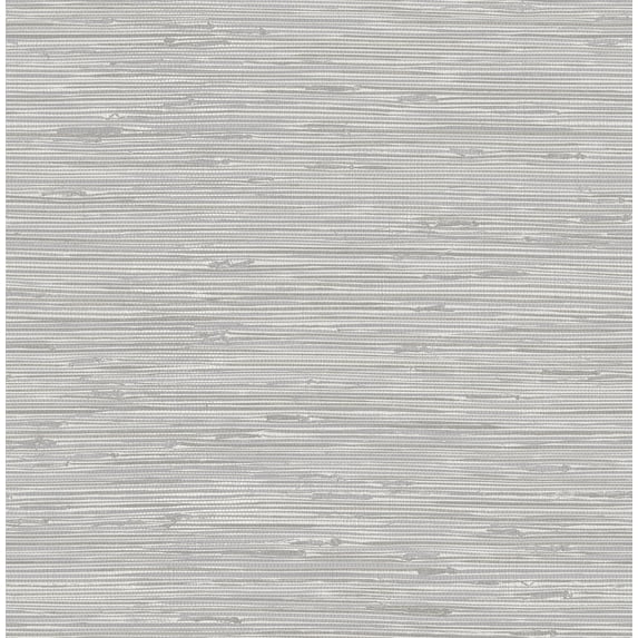 NuWallpaper Tibetan Grasscloth Silver Vinyl Peel And Stick Wallpaper, 216-in by 20.5-in, 30.75 sq. ft.