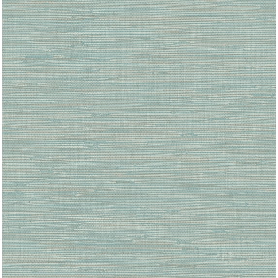NuWallpaper Tibetan Grasscloth Teal Vinyl Peel And Stick Wallpaper, 216-in by 20.5-in, 30.75 sq. ft.