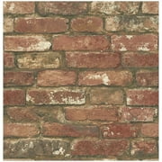 NuWallpaper West End Brick Removable Vinyl Peel And Stick Wallpaper, 216-in by 20.5-in, 30.75 sq. ft.