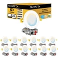 thumbnail image 1 of NUWATT 12 Pack, 6 Inch Ultra-Thin LED Recessed Lighting, CCT 2700K/3000K/3500K/4000K/5000K Selectable, 1050LM 15W, Dimmable, IC Rated, Wet Rated, Canless Can Light for Ceiling with Junction Box, 1 of 9