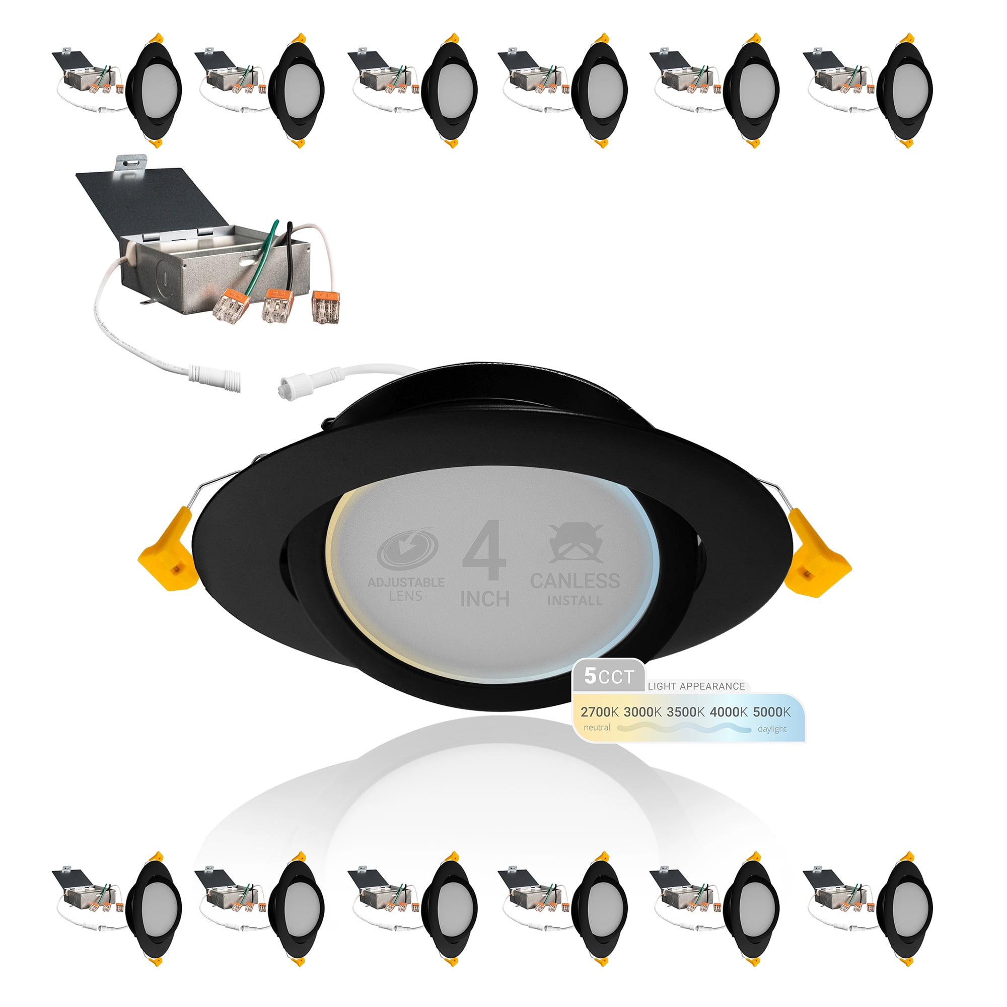 NuWatt Energy Star 4-in Black Aluminum LED Recessed Light, 630 Lumens