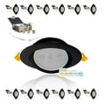 thumbnail image 1 of NuWatt 12 Pack, 4 Inch Black Gimbal LED Recessed Lighting, 2700K/3000K/3500K/4000K/5000K Selectable, 630LM, Dimmable, Damp Rated, Canless Adjustable Directional Lights for Sloped Ceilings, JBox, 1 of 10