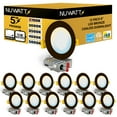 thumbnail image 1 of NuWatt 6'' Bronze Trim Ultra Slim 5CCT Selectable LED Canless Recessed Downlight, Dimmble 12PK, 1 of 9
