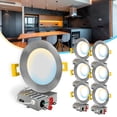 thumbnail image 1 of NuWatt 6'' Nickel Trim Ultra Slim 5CCT Selectable LED Canless Recessed Downlight, Dimmble 6PK, 1 of 9