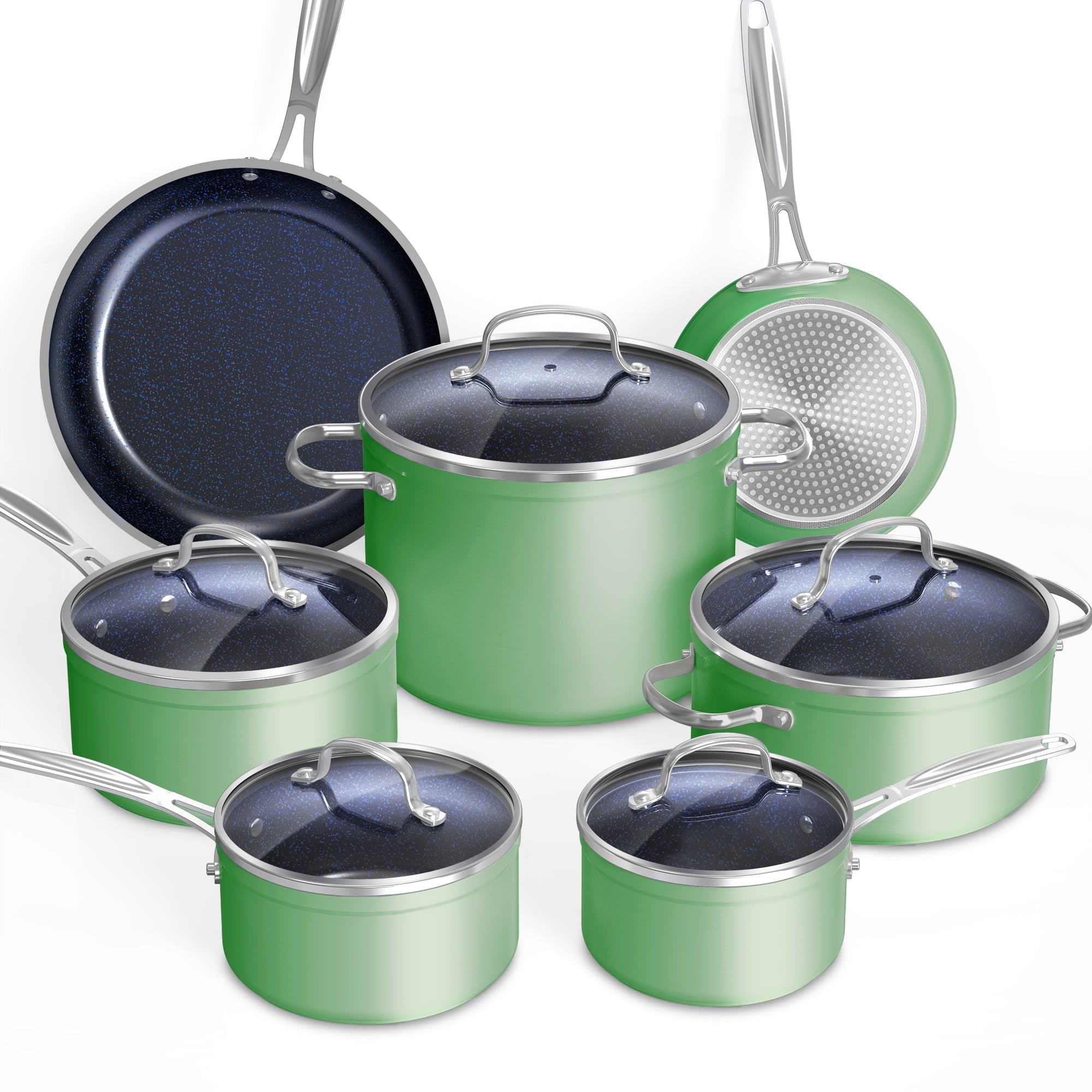 NuWave 12pc Nonstick Cookware Set, Lightweight Pots and Pans Set works