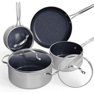 BELLA Nonstick Cookware Set with Glass Lids - Aluminum Bakeware, Pots and  Pans, Storage Bowls & Utensils, Compatible with All Stovetops, 21 Piece,  White
