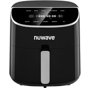 Nuwave 8QT Air Fryer Plus, Smart Digital Touchscreen and 50 F400 F in Precise 5 , 5 Cook Functions, 100 Presets & 50 Memory, Brio Air Fryer Powerful 1800W for Quick and Easy Meals, Black