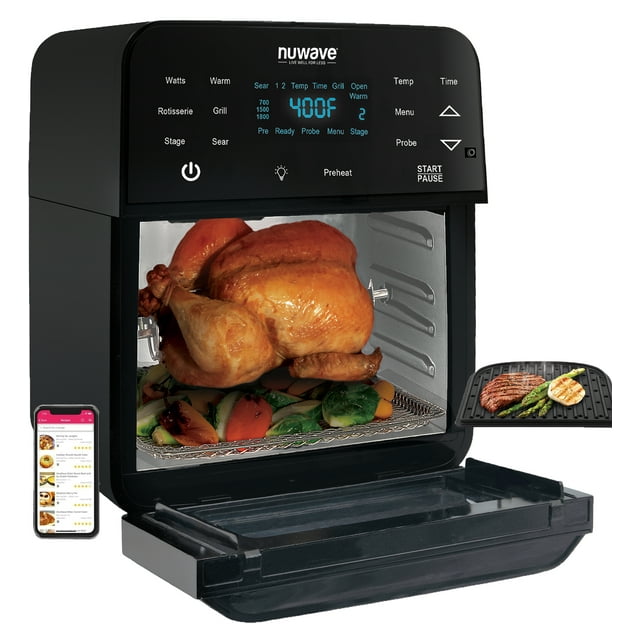 NuWave Brio 15.5Quart Air Fryer Large Capacity Smart Oven, 1800W