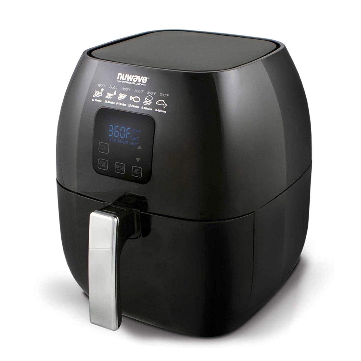 NuWave Brio 3qt Air Fryer, Black - Non-Stick Basket, Dishwasher Safe