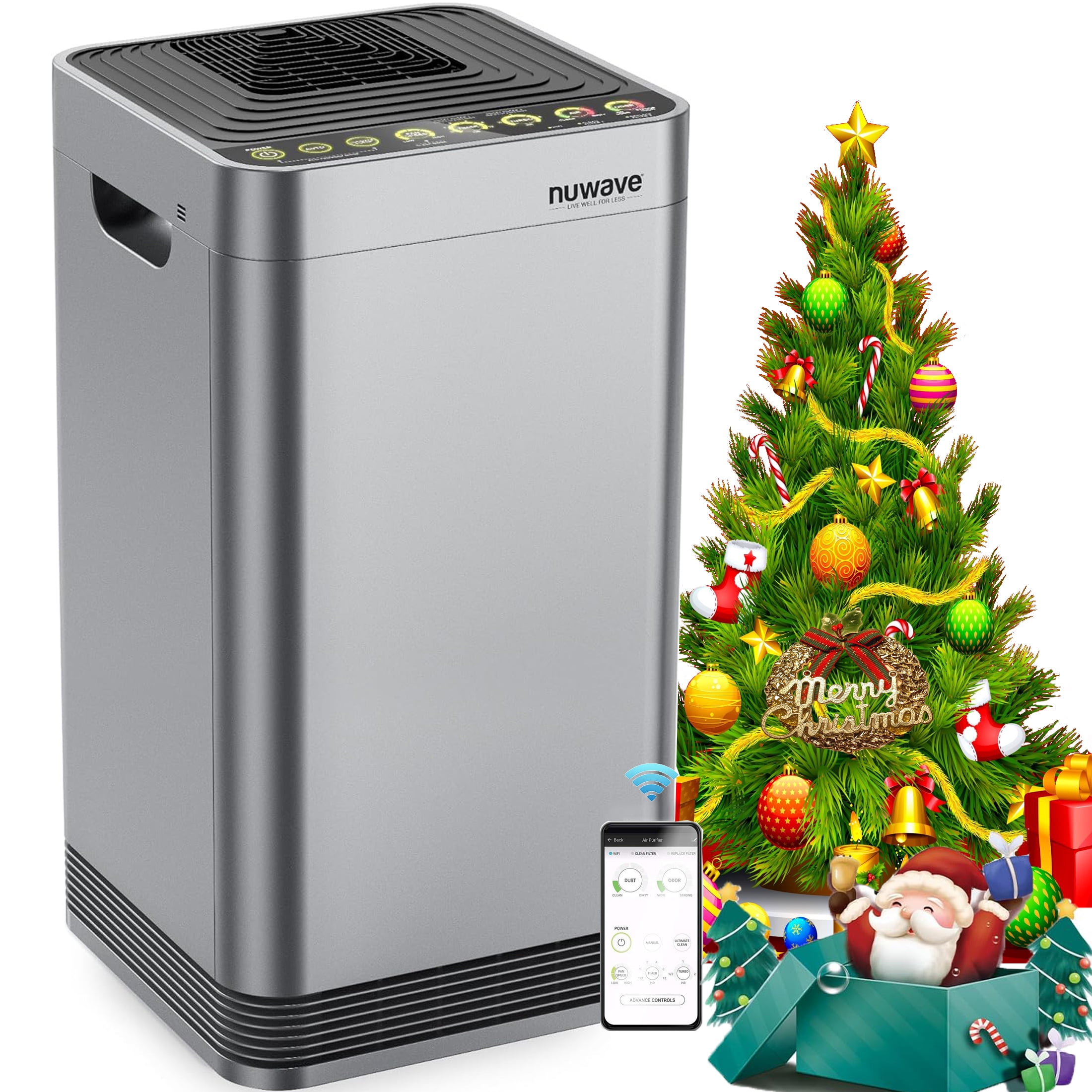 NuWave OxyPure Smart Air Purifier Large Area 2671 SQ.ft Capture and Eliminate 99.99 Smoke Dust
