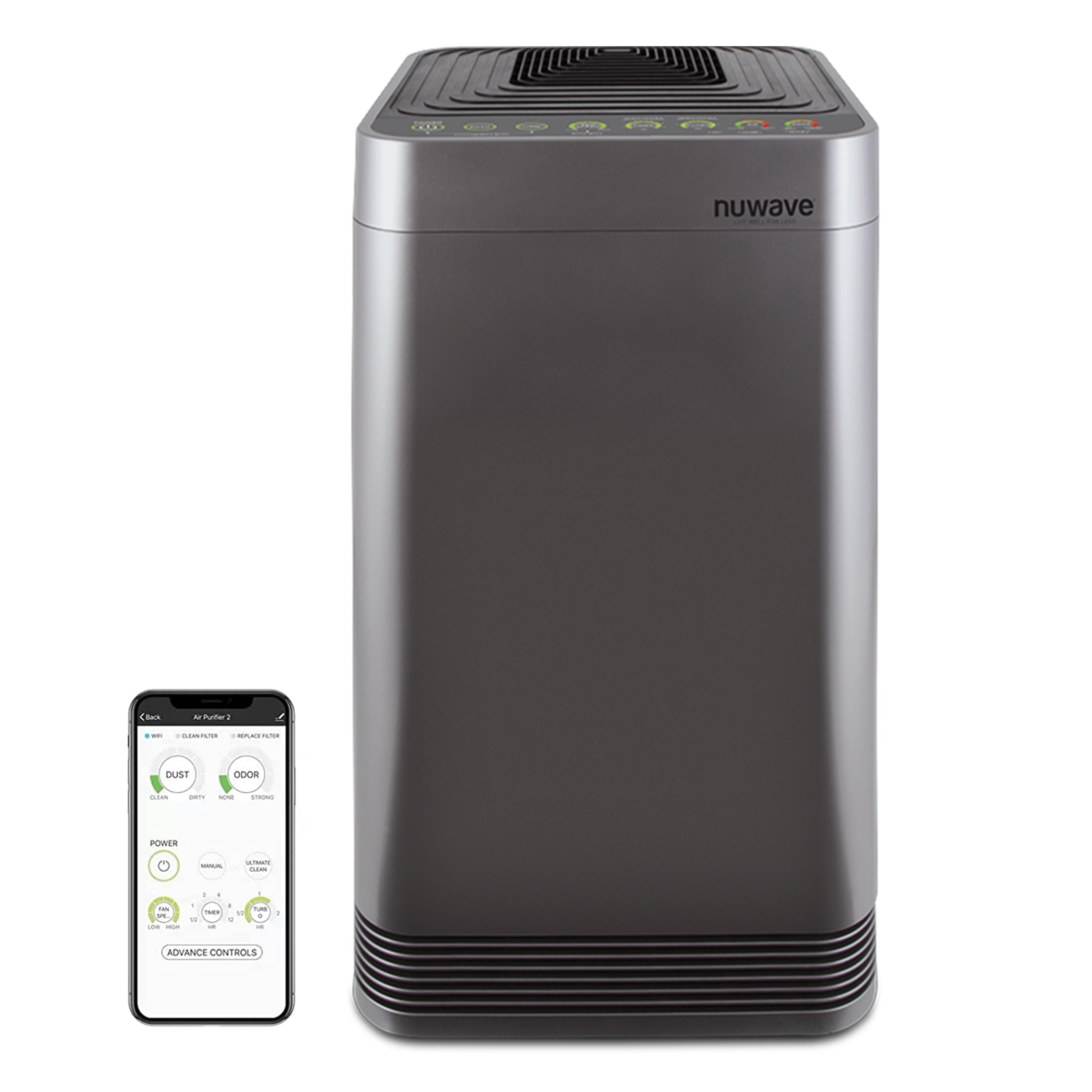 NuWave Gray Smart Air Purifier with HEPA Filter