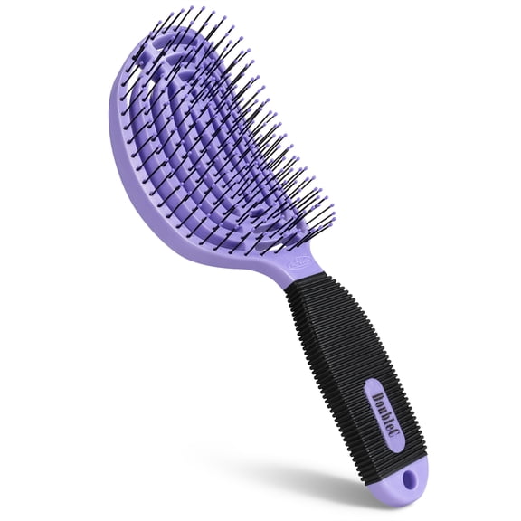NuWay 4HAIR DoubleC U.S. Patented Double Curved Detangling Brush is Hair Dryer Safe (Violet)