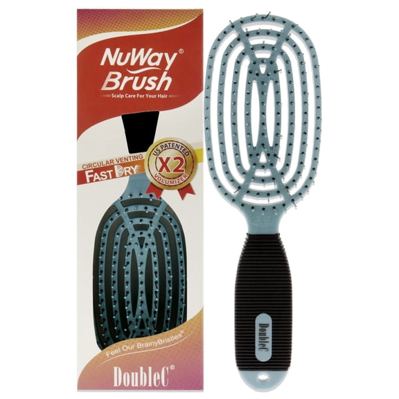 NuWay 4Hair Patented DoubleC Detangling Brush - Sky Blue, 1 Pc Hair Brush