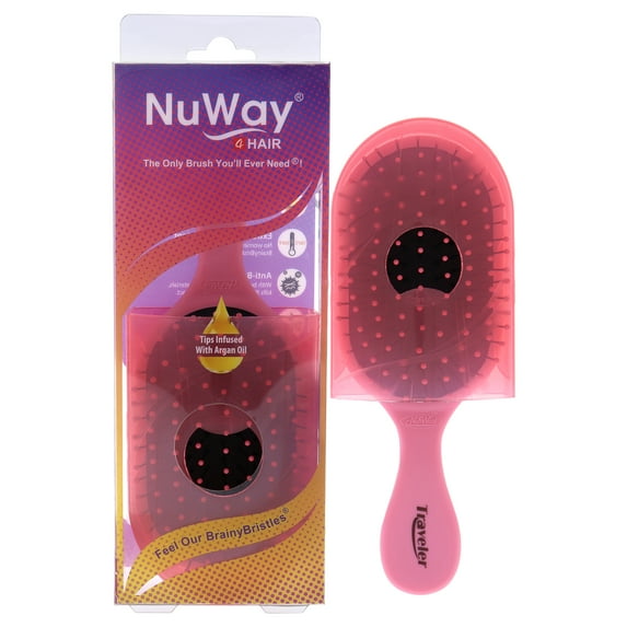 NuWay 4Hair Traveler Detangling Brush - Pink 1 Pc Hair Brush