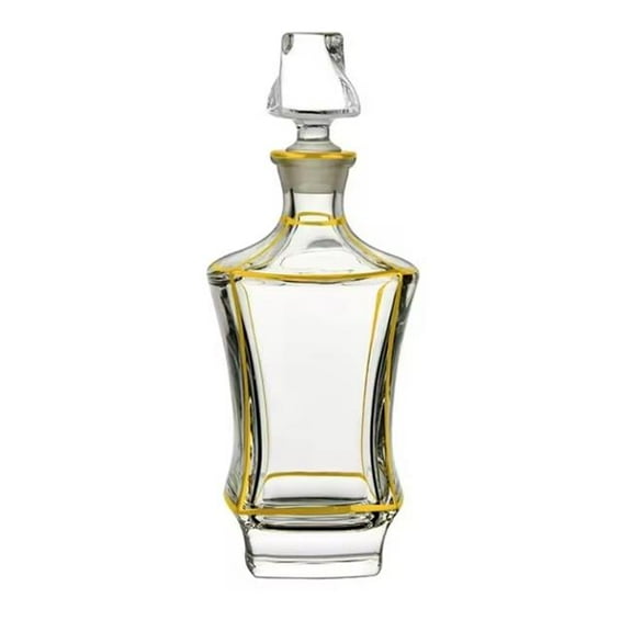 Nua 55025 29 oz Glass Wine Decanter with Gold Design