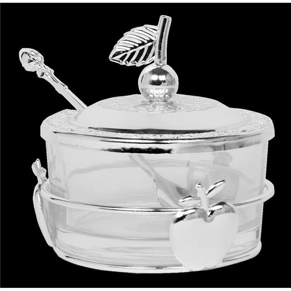 Nua 59322 Honey Dish with Apple Shapes, Silver