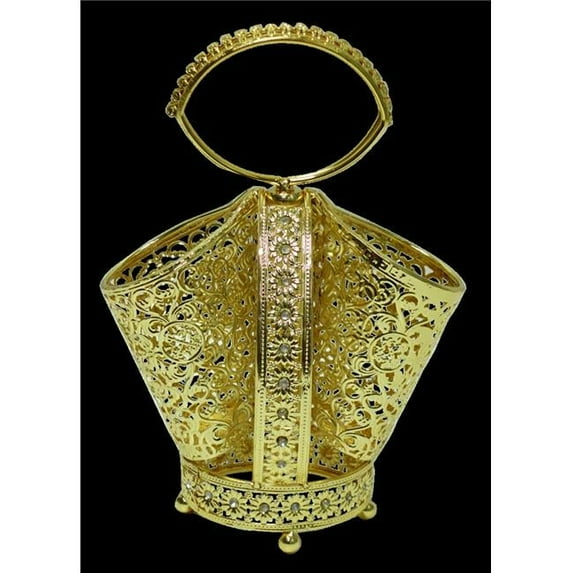 Nua 59517 10 x 8 in. 2 Section Gold Cutlery Holder with Diamonds