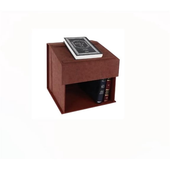 Nua 60341 12 x 12 in. Brown Faux Leather Portable & Adjustable Shtendable Book Stands - Medium