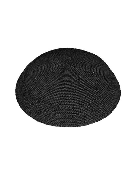 8 in. Black Kippah DMC Fine Knit