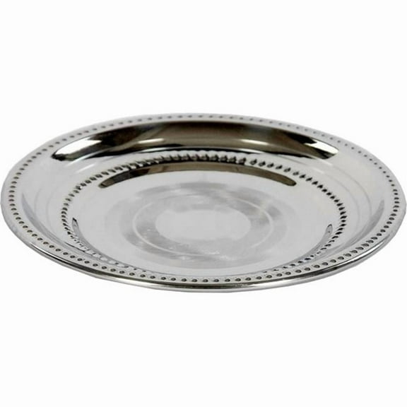 Nua Collection 58084 Stainless Steel Plate with Beaded Design  5 in.