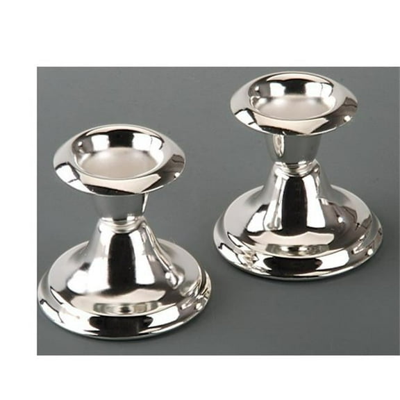 Nua Collection 58144 Silver Plated Mini Set Candlesticks 2.5 in.