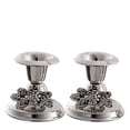 thumbnail image 1 of Nua Collection  Silver Plated Mini Candle Stick Set with Grapes Design - Silver - 2.5 in., 1 of 1