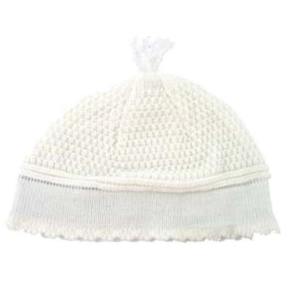 Nua KYL Yerushalmi Kippah, White - Large