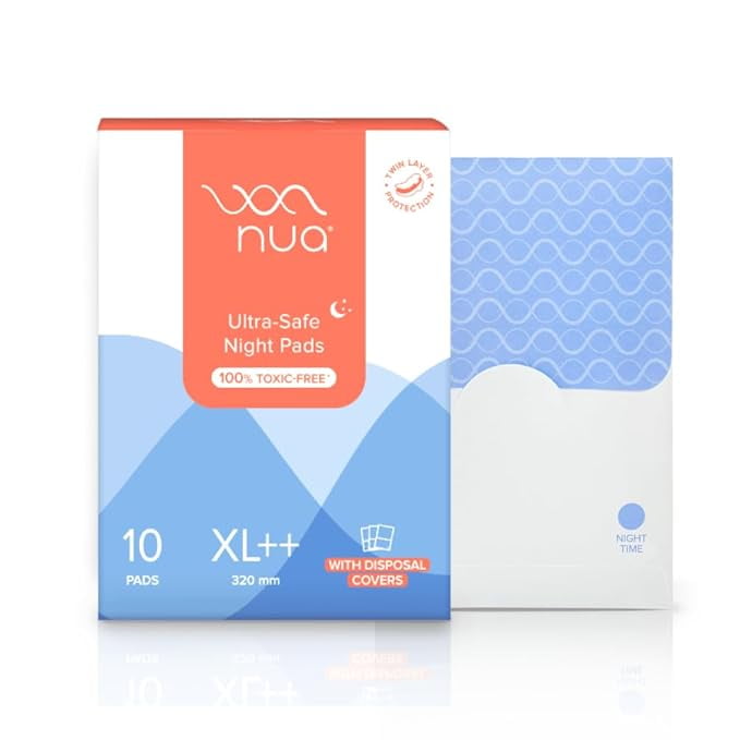 Nua UltraSafe Night Pads Twin Layer Protection UltraAbsorbent