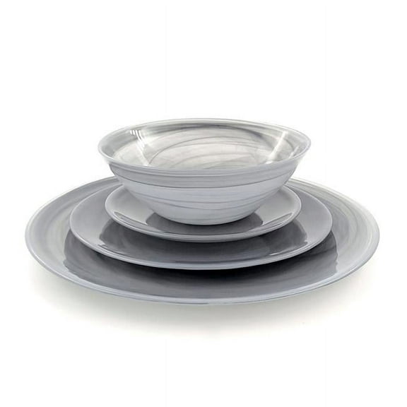 Nuage Dinnerware Set, Graphite - 16 Piece