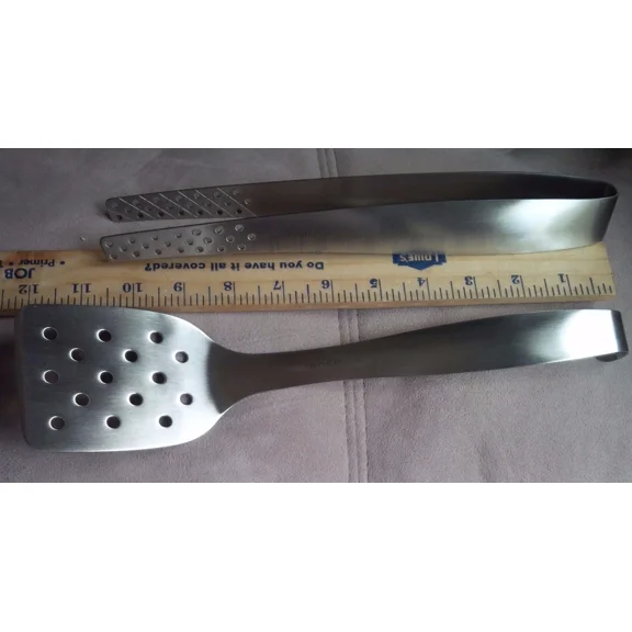 Nuance Barbque Grill Set Flipper And Tongs Heavy Weight Stainless Steel Holiday