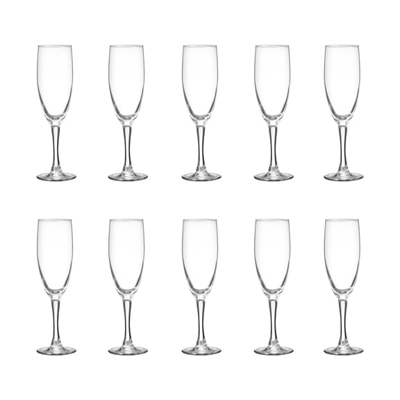Nuance Champagne Flutes by ARC 5.75 oz. Set of 10, Bulk Pack - Perfect for Hotel, Bar, Restaurant or Lounge - Clear