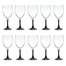 Nuance Wine Glasses by ARC 10.5 oz. Set of 10, Bulk Pack - Restaurant Glassware, Perfect for Red Wine, White Wine, Cocktails - Black
