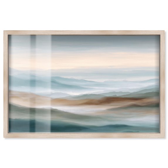 Nuance of the Range III Shadowbox Print Muted Abstract Art by Art Remedy, Blonde Frame, 24 x 16